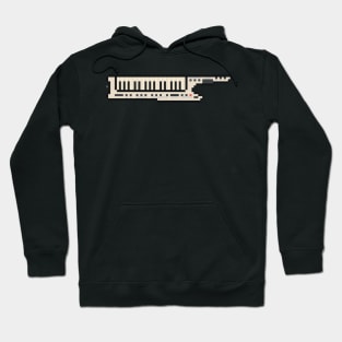 Pixel White Axe Keyboard Guitar Hoodie